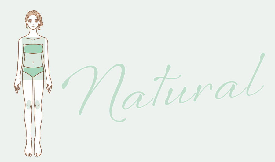 重心に偏りがなく、骨格フレームを感じるような体型を表す骨格ナチュラルさんのイラスト