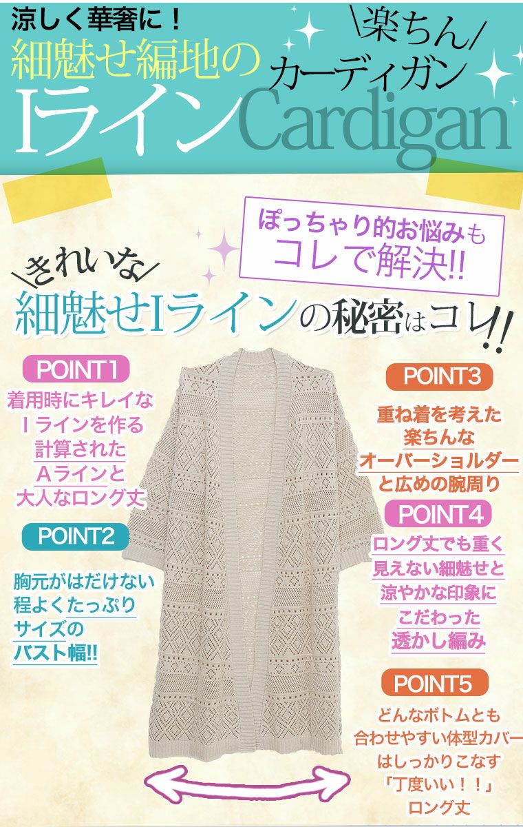 ビアズリー定価3.1万 ゆったり大人可愛い透かし編みコットン100%カーディガン akanebeauty_aa153