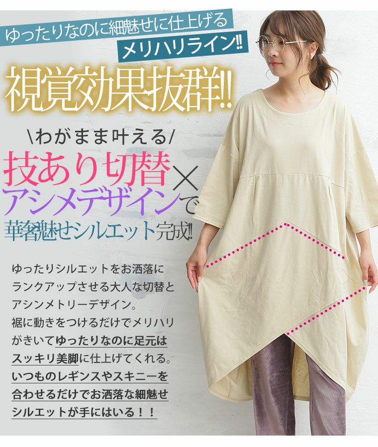大きいサイズ 新色追加!! 綿100％ ストンと楽ちん 着心地さらり 体型