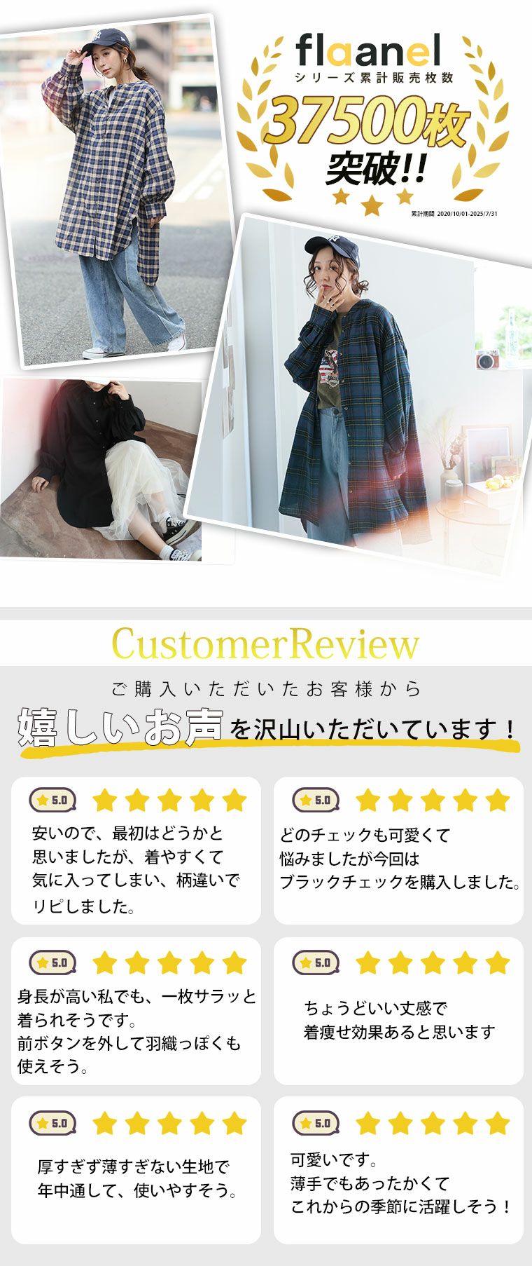 大きいサイズ 新色追加!! フランネル チェック バンドカラー 裾