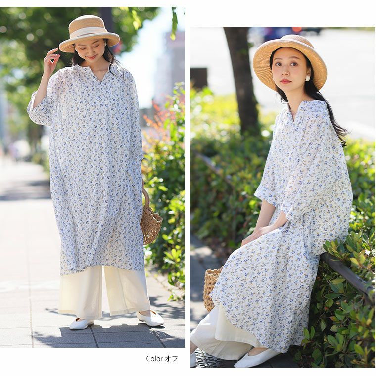 よっこ973新品 コイビトミサキ綿100 大花printAラインTU 50代・60代 大人の女性に向けた 銀座発 ミセス 婦人服 レディース