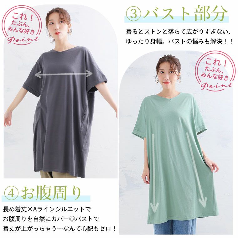 大きいサイズ 【これ！たぶん、みんな好き】 綿100％ バックギャザー