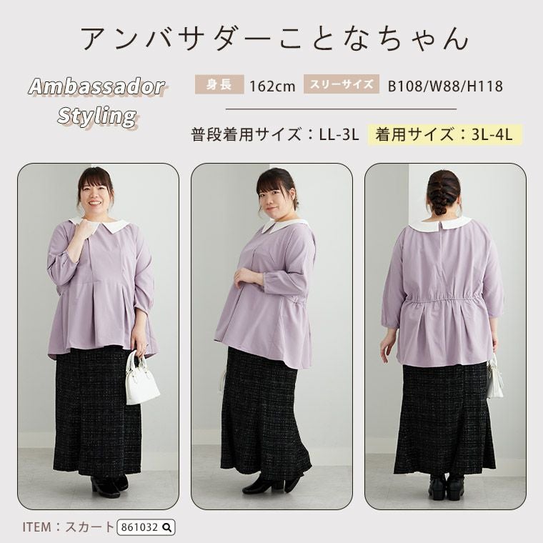 BEIGE, ベイジ 【洗える】ANITA ロングスリーブタックブラウス 40号 000000024531-22.jpg?size=l&w=