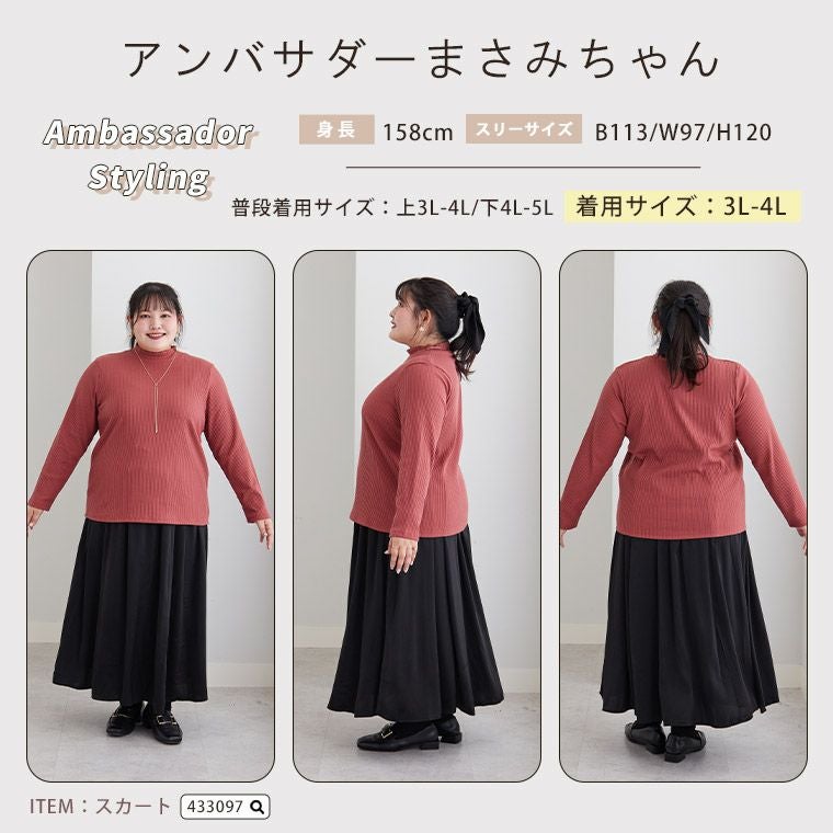 大きいサイズ 新色追加!! 【ちょい温シリーズ】ハイネック リブ