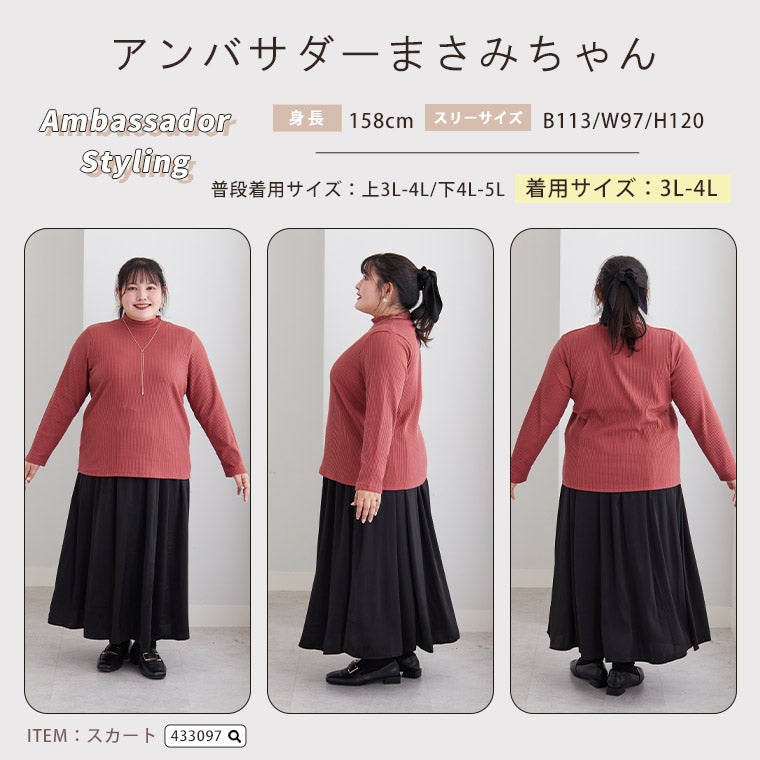 大きいサイズ 新色追加!! 【ちょい温シリーズ】ハイネック リブ 