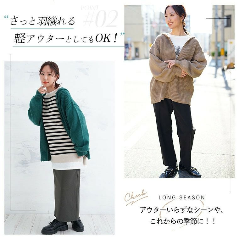 大きいサイズ 編地切替え・ニット ジップパーカー | 大きいサイズの