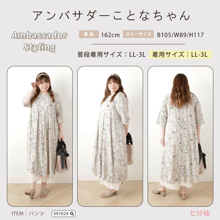 大きいサイズ ノースリーブ/七分袖 スラっと楽ちん ひんやり