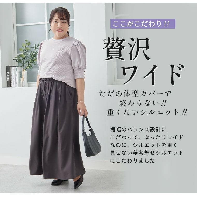 大きいサイズ 【Hinaさんコラボ】 ウエストすっきり タック使い