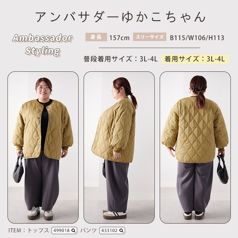 大きいサイズ 軽・薄・シンプル 万能 キルトジャケット | 大きいサイズ 
