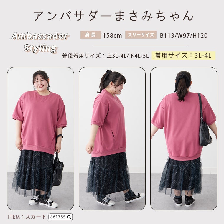 大きいサイズ ゆるラフ 大人の体型カバー スウェット トレーナー