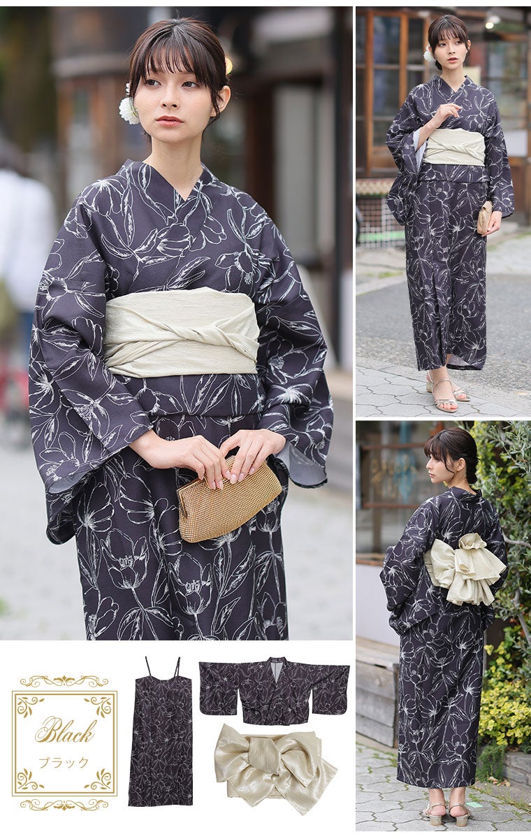 3L-4L　2way 浴衣　YUKATA 浴衣ワンピース　大きいサイズ　新品 大きいサイズ ワンピースになる 2WAY 浴衣 | 大きいサイズの通販なら