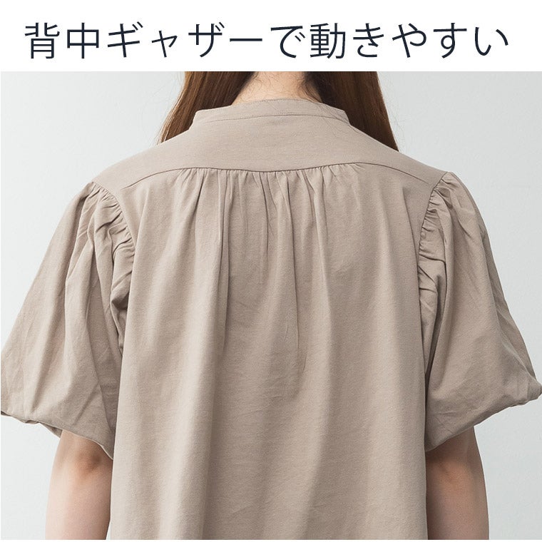 大きいサイズ 【取】 【新作◇6月17日販売】 ブラウス風 パフスリーブ